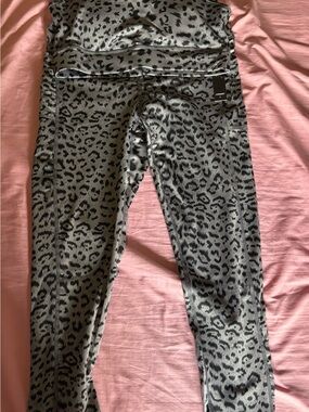 JVINI Grey Leopard Print Track Joggers